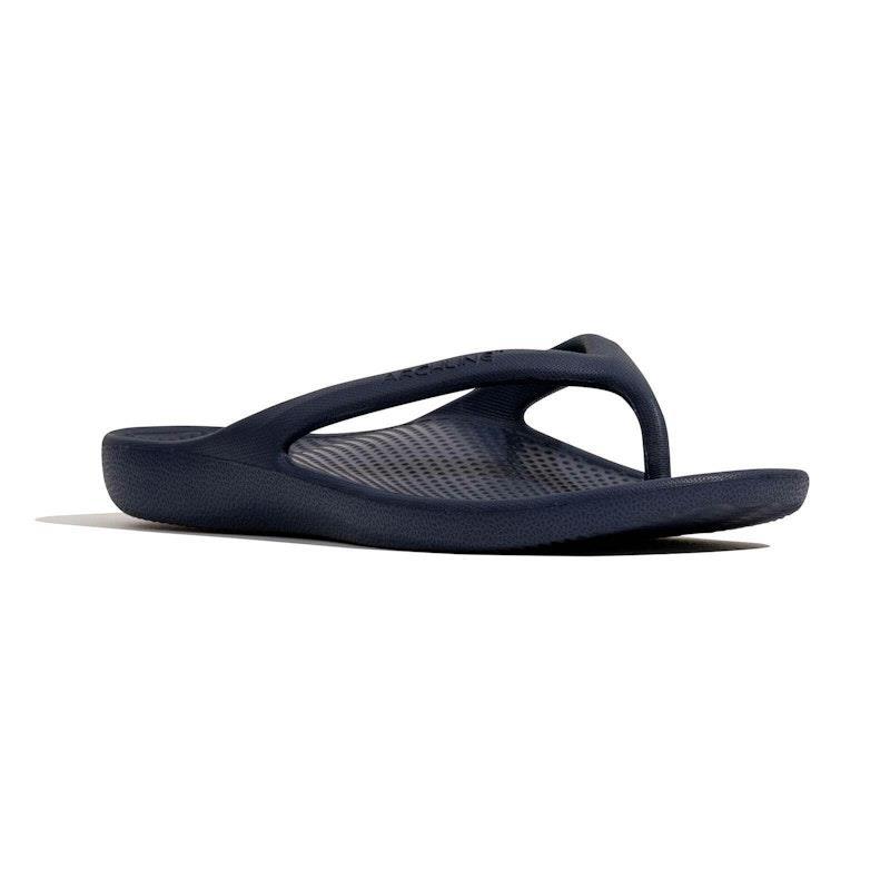 Archline Orthotic Foam Thongs Arch Support Flip Flops Orthopedic Rebound - Navy Euro Size 40