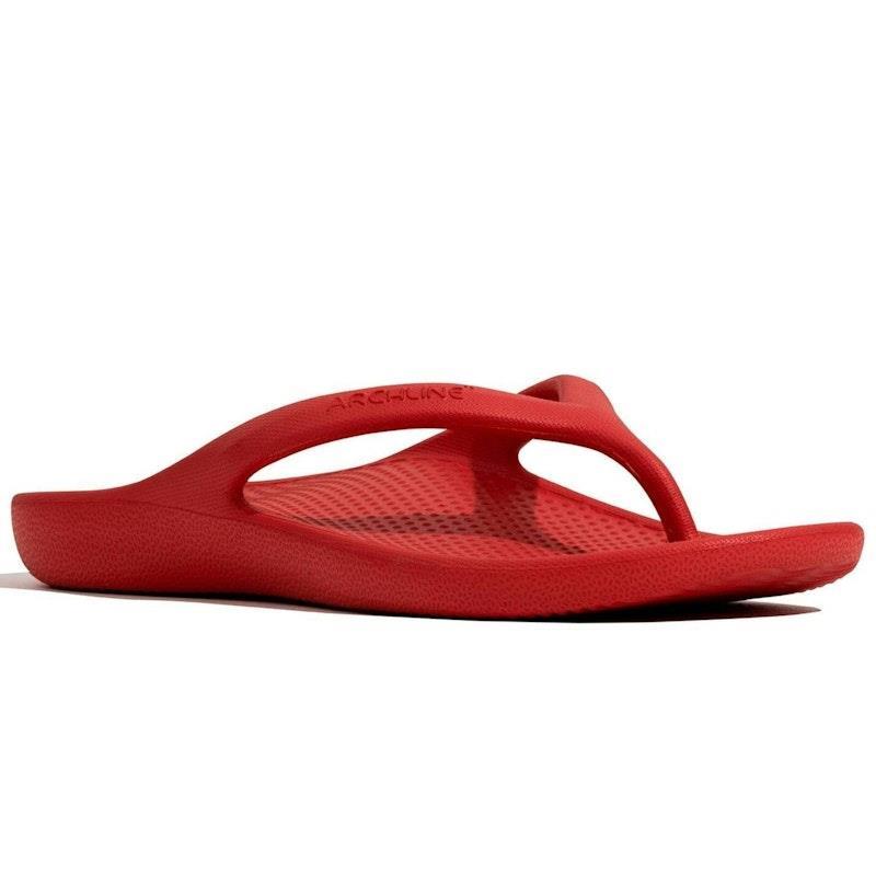 Archline Orthotic Foam Thongs Arch Support Flip Flops Orthopedic Rebound - Red Euro Size 38