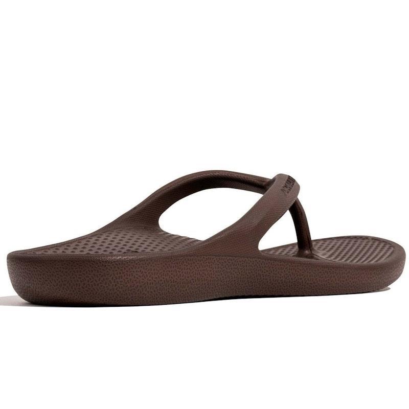 Archline Orthotic Foam Thongs Arch Support Flip Flops Orthopedic Rebound - Brown Euro Size 41