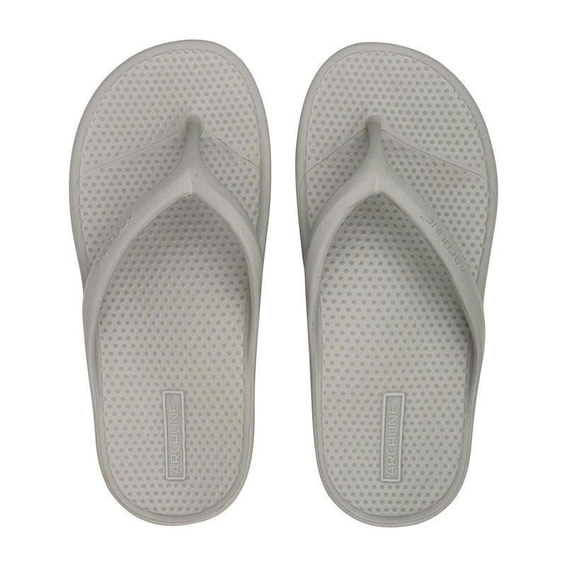 Archline Orthotic Foam Thongs Arch Support Flip Flops Orthopedic Rebound - Grey Euro Size 43