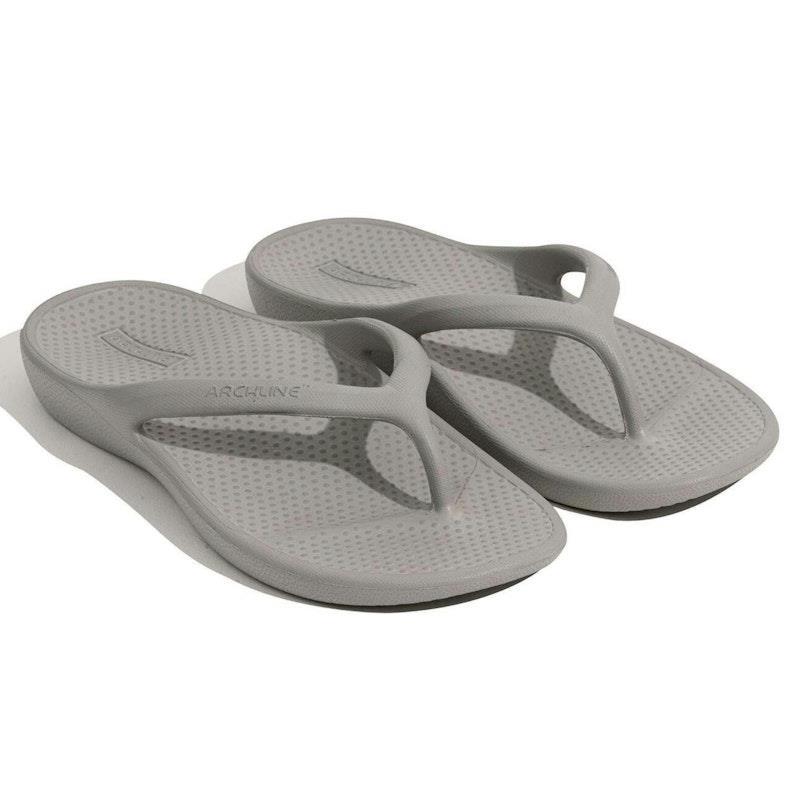 Archline Orthotic Foam Thongs Arch Support Flip Flops Orthopedic Rebound - Grey Euro Size 43