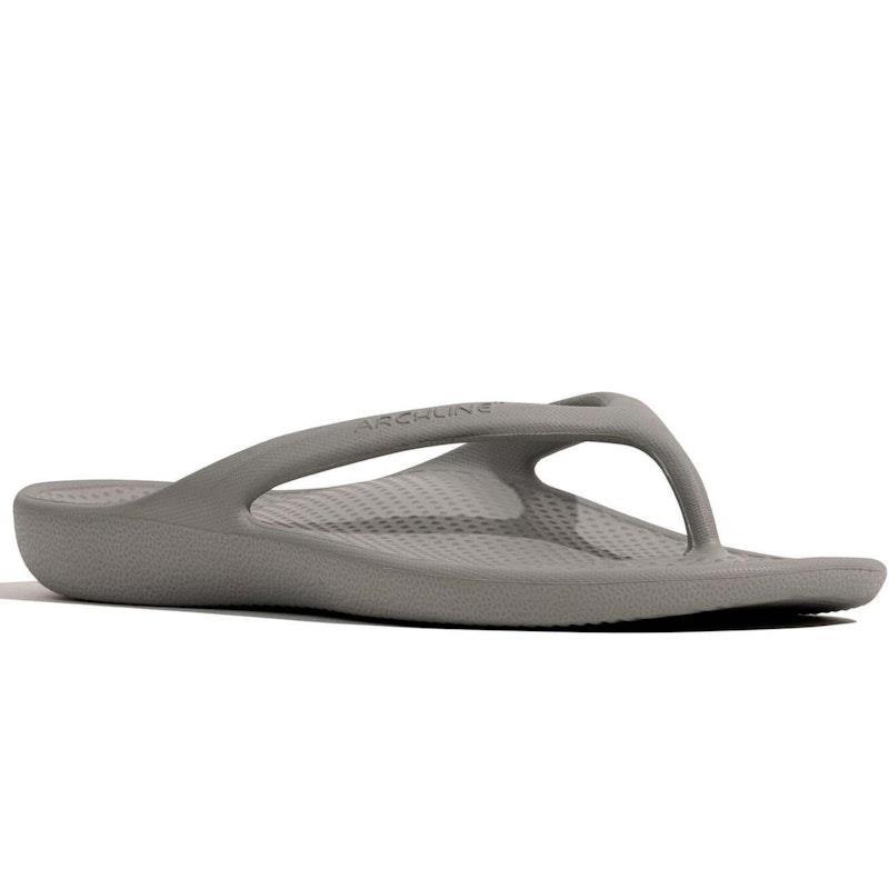 Archline Orthotic Foam Thongs Arch Support Flip Flops Orthopedic Rebound - Grey Euro Size 43