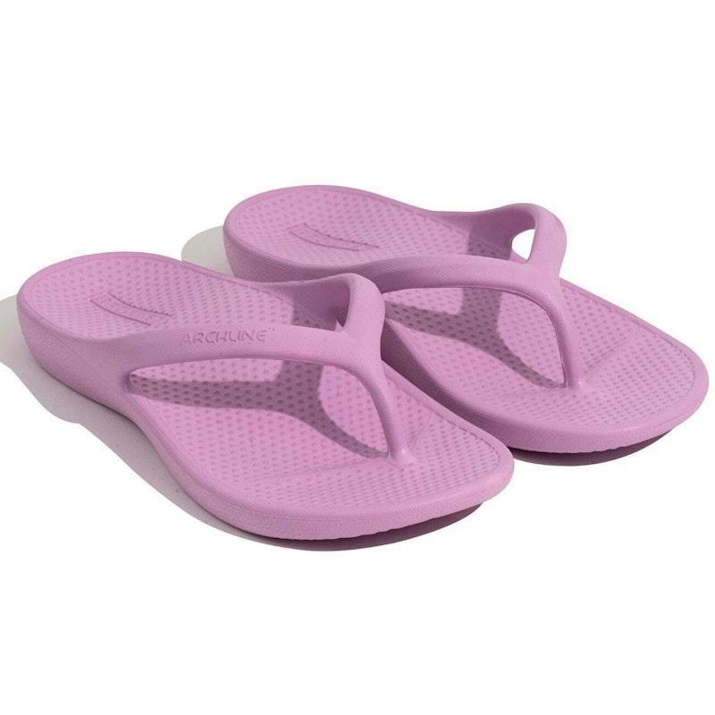Archline Orthotic Foam Thongs Arch Support Flip Flops Orthopedic Rebound - Lilac Euro Size 36