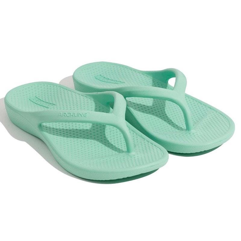 Archline Orthotic Foam Thongs Arch Support Flip Flops Orthopedic Rebound - Mint Green Euro Size 42