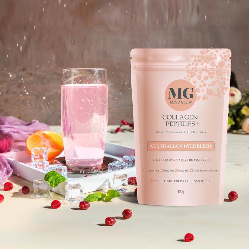 Mind Glow Australian Wildberry Collagen Peptides+ 450g Trio Pack