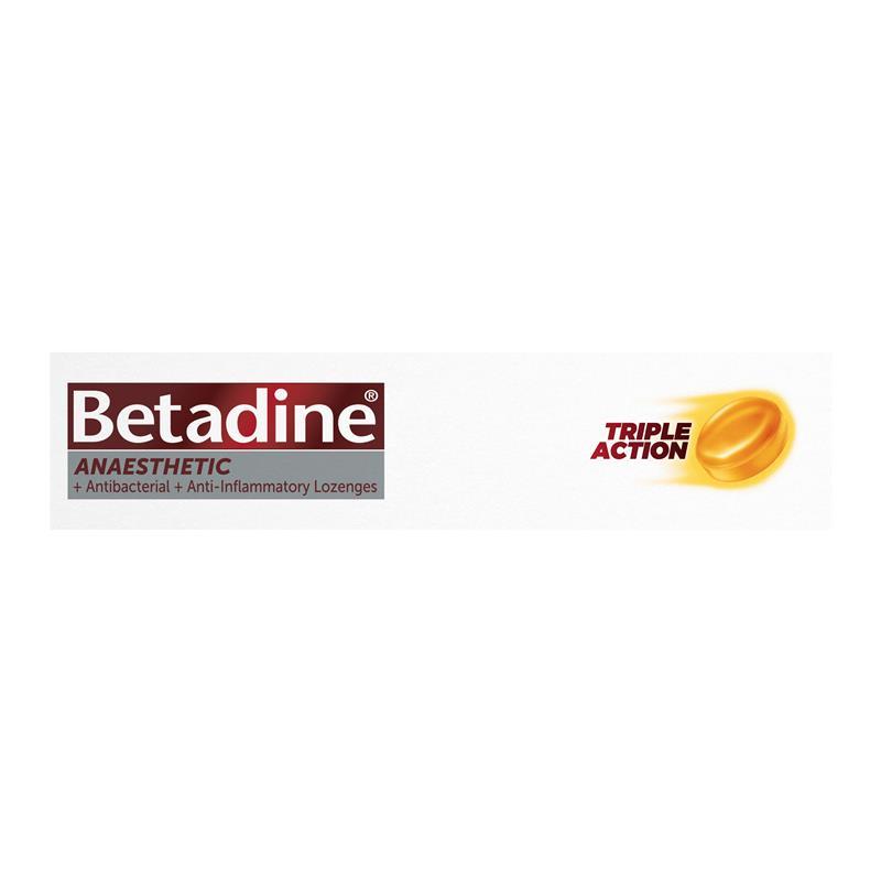 Betadine Sore Throat Anaesthetic Honey & Lemon 16 Lozenges