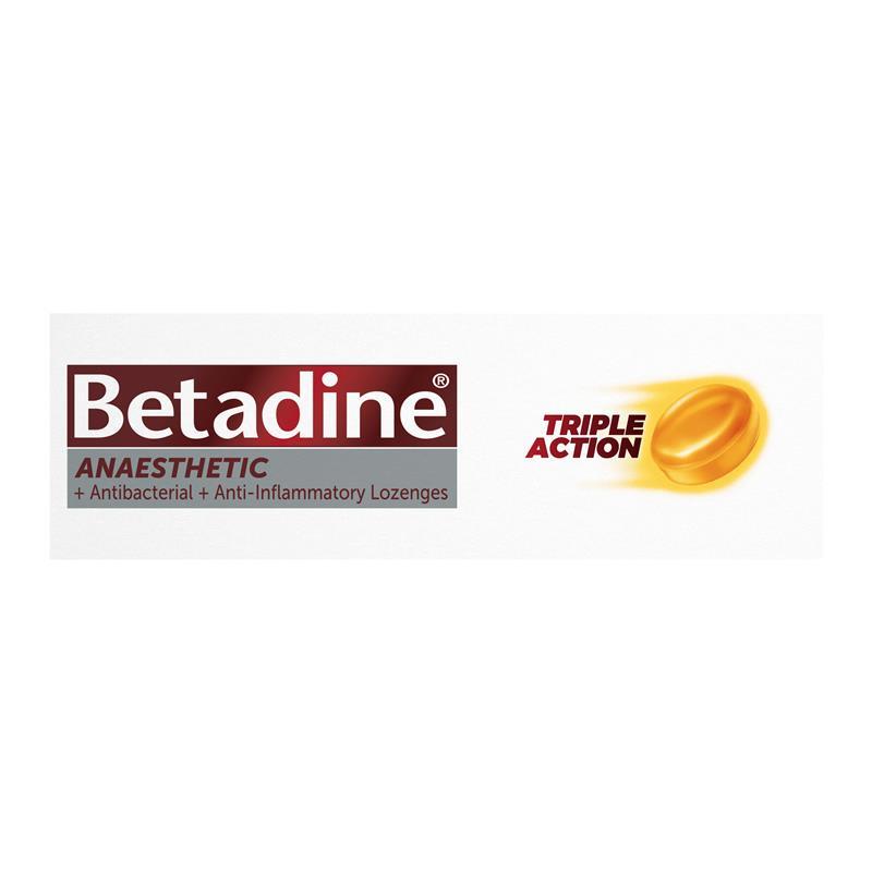 Betadine Sore Throat Anaesthetic Honey & Lemon 36 Lozenges