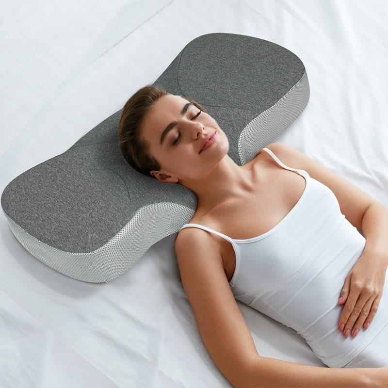 DreamZ Memory Foam Cervical Neck Pillow Grey