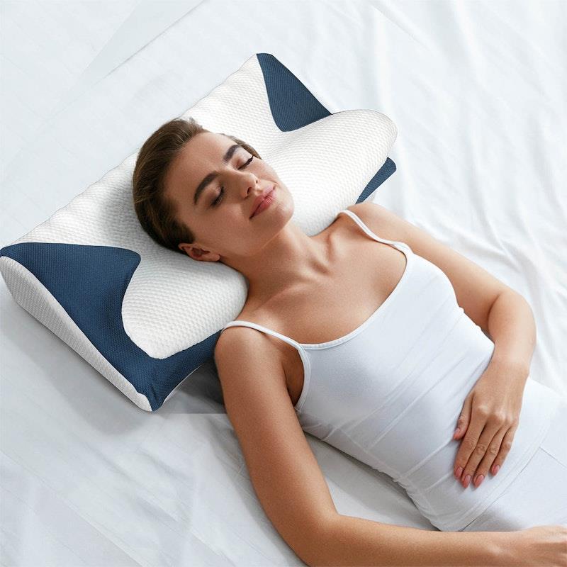 DreamZ Cervical Memory Foam Pillow Blue