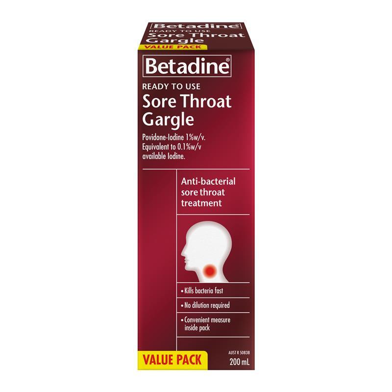 Betadine Sore Throat Ready To Use 200ml