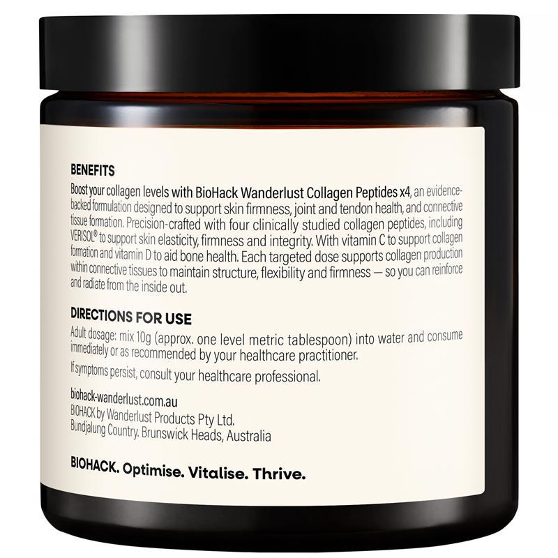 BioHack Wanderlust Collagen Peptides x4 150g Powder