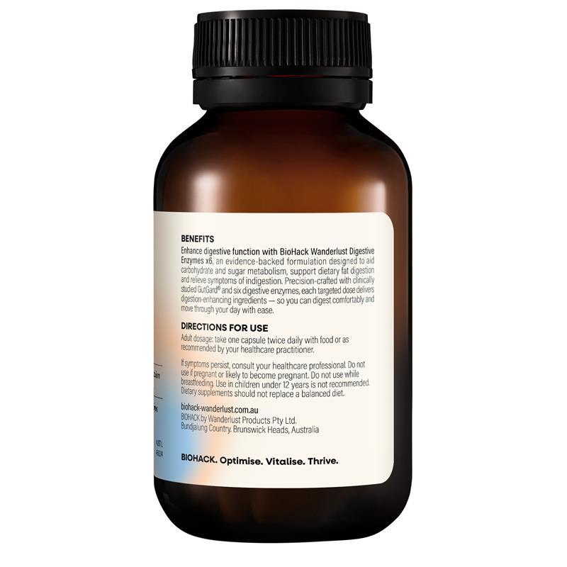 BioHack Wanderlust Digestive Enzymes x6 60 Capsules