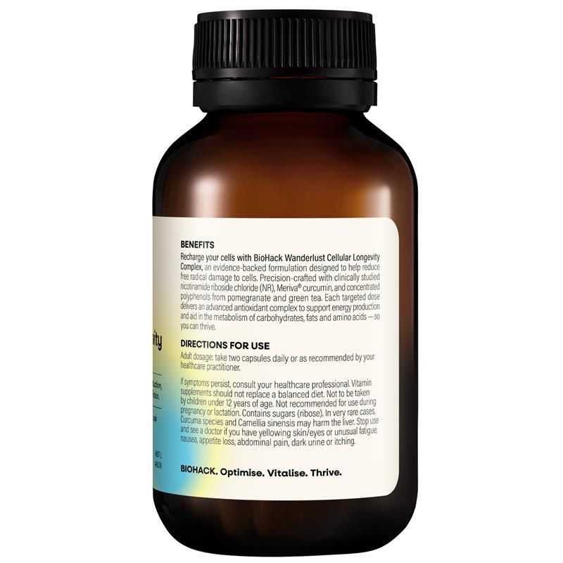 BioHack Wanderlust Cellular Longevity Complex 60 Capsules