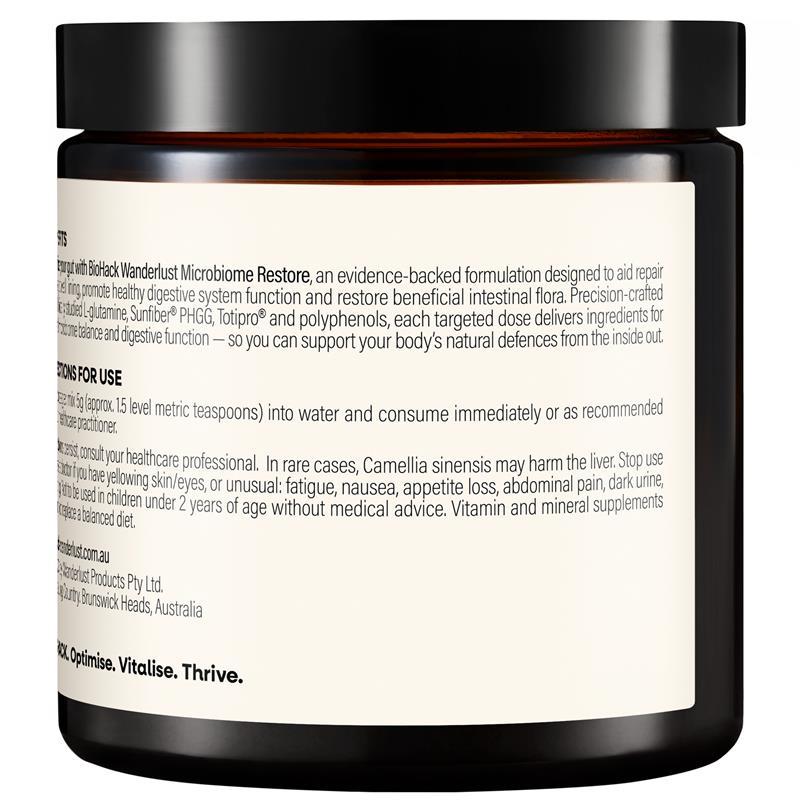 BioHack Wanderlust Microbiome Restore 150g Powder