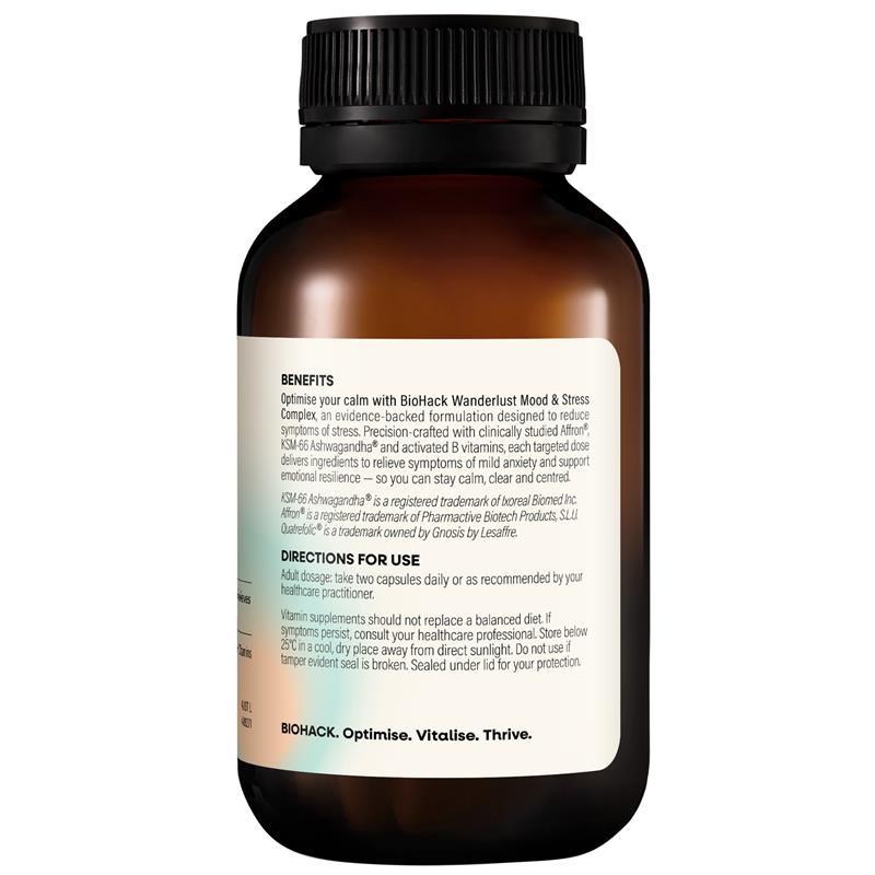 BioHack Wanderlust Mood & Stress Complex 60 Capsules