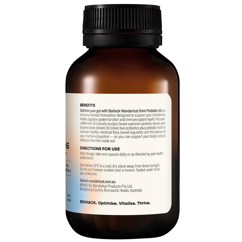 BioHack Wanderlust Omni Probiotic x55 60 Capsules