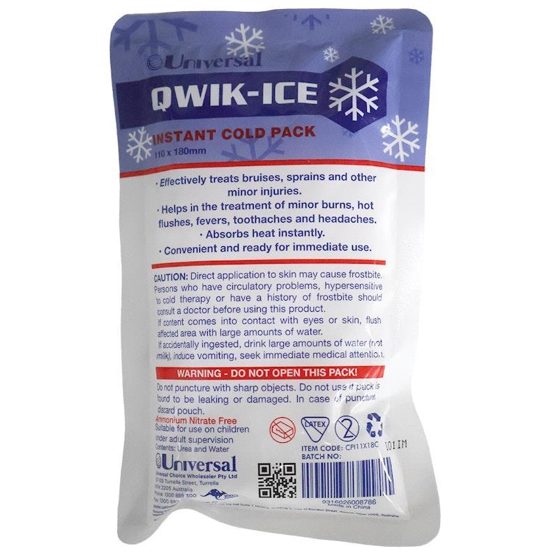 Qwik-Ice Instant Cold Pack 18 x 11cm 1Piece