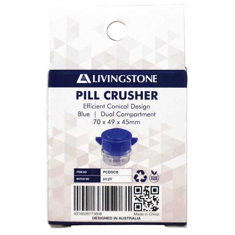Livingstone Pill Crusher PS Dual Storage Compartment Blue 1Piece