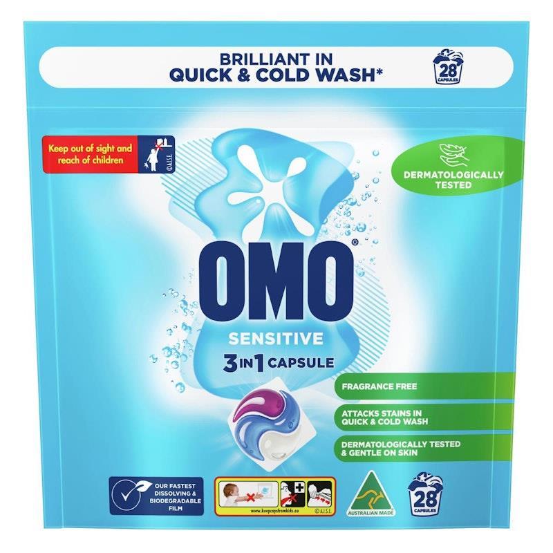 Buy OMO 28Pk 3in1 Capsules Sensitive 3 Pack online at Chemist Warehouse