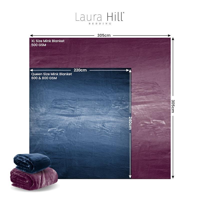 Laura Hill Mink Blanket XL Double Sided Oversized Faux Throw Rug 305 x 305cm Olive