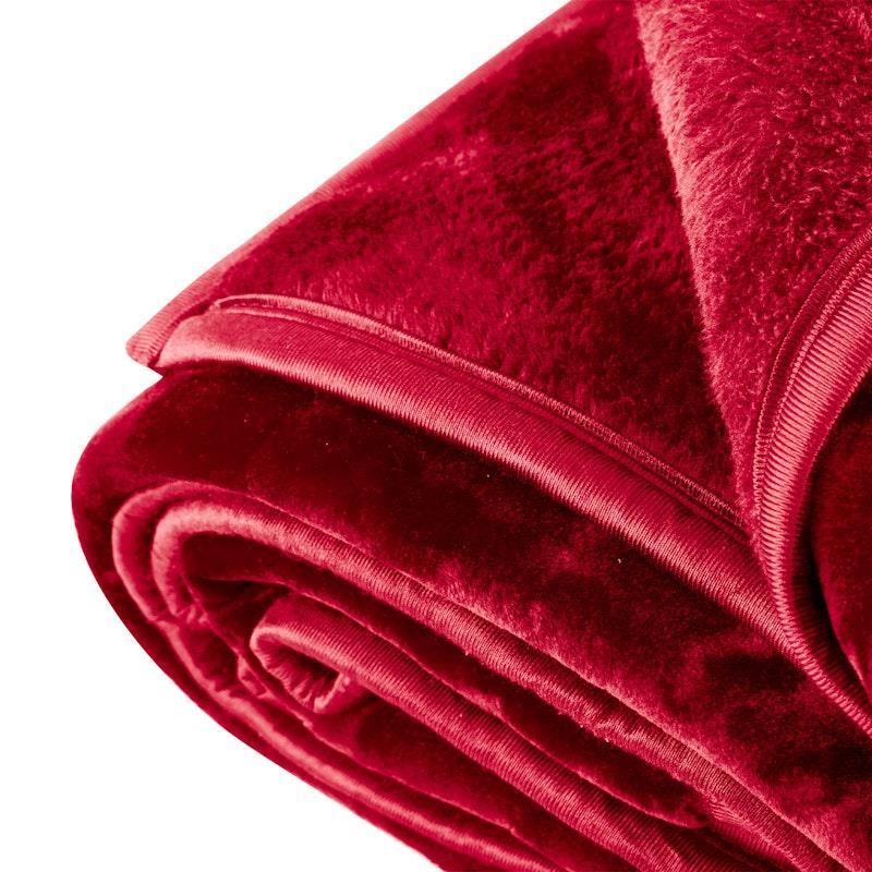 Laura Hill Mink Blanket Queen Double Sided 800GSM Faux Throw Rug 220 x 240cm Red