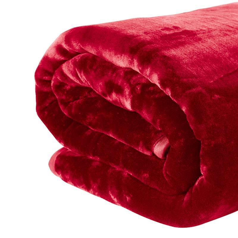 Laura Hill Mink Blanket Queen Double Sided 800GSM Faux Throw Rug 220 x 240cm Red