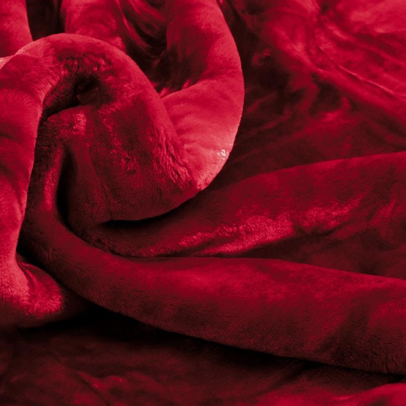 Laura Hill Mink Blanket Queen Double Sided 800GSM Faux Throw Rug 220 x 240cm Red