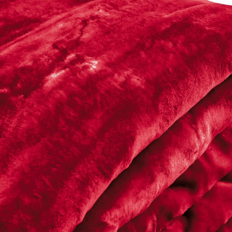 Laura Hill Mink Blanket Queen Double Sided 800GSM Faux Throw Rug 220 x 240cm Red
