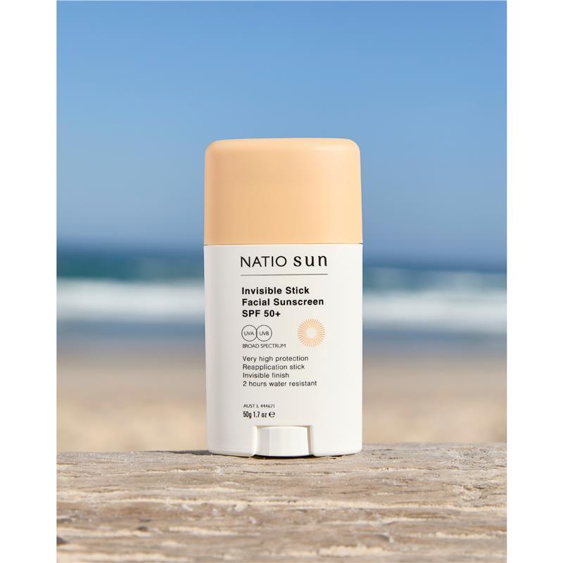 Natio Invisible Stick Facial Sunscreen SPF 50+ 50g