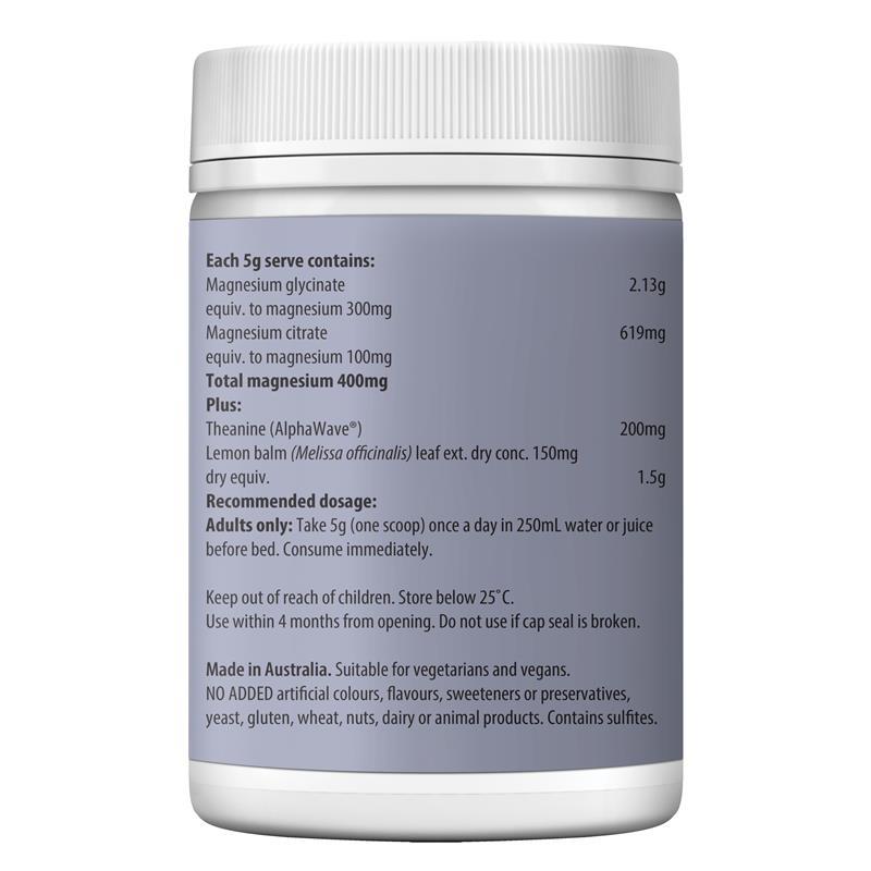 Fusion Magnesium Sleep Calm Mind Lemon Myrtle and Honey Flavour 150g Powder