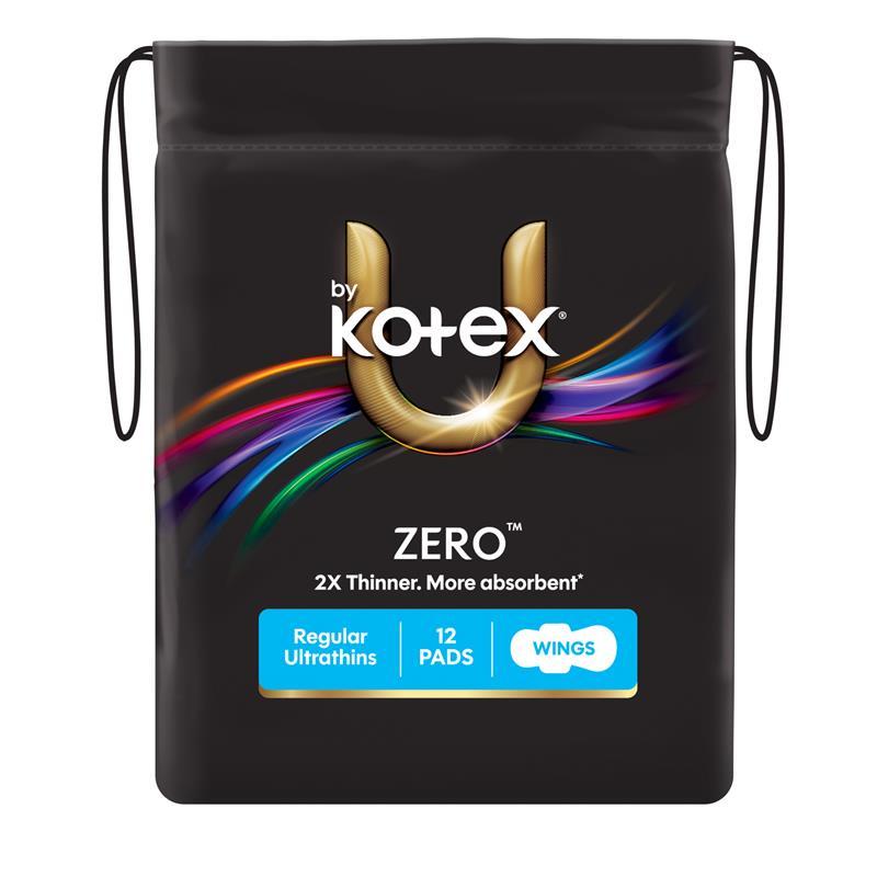 U by Kotex Zero Pads Regular 12 Pack