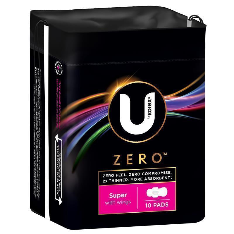 U by Kotex Zero Pads Super 10 Pack