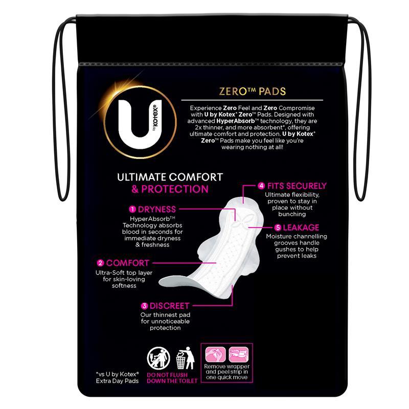 U by Kotex Zero Pads Super 10 Pack