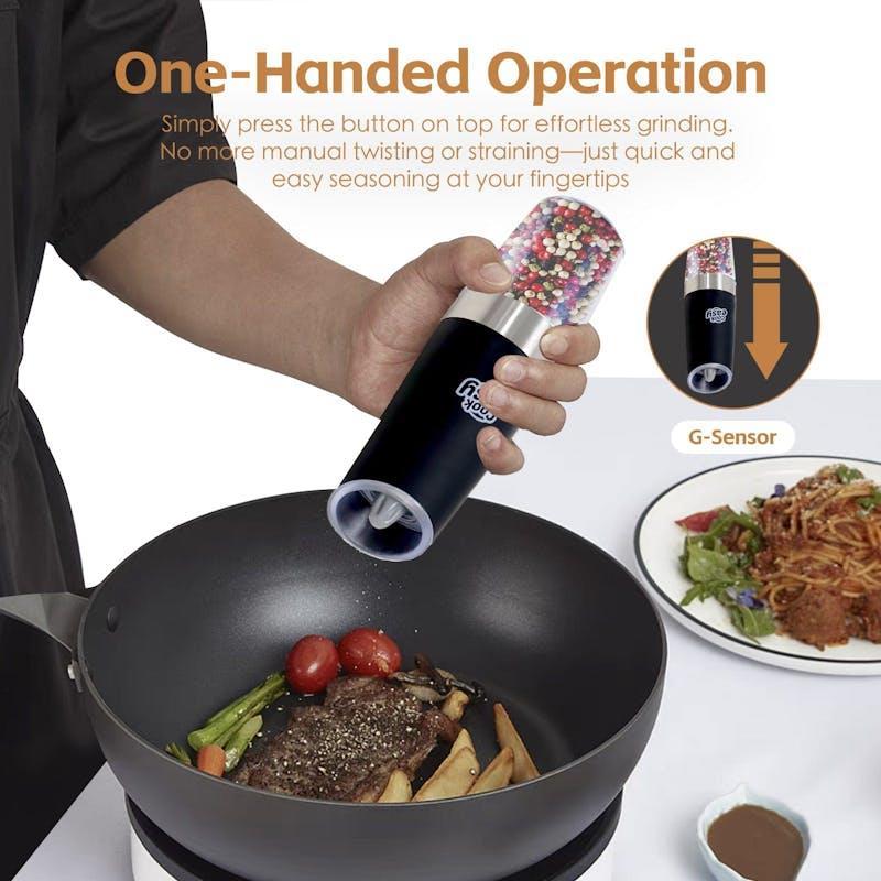 Cook Easy Gravity Sensor Electric Salt and Pepper Spice Grinder 2Pack