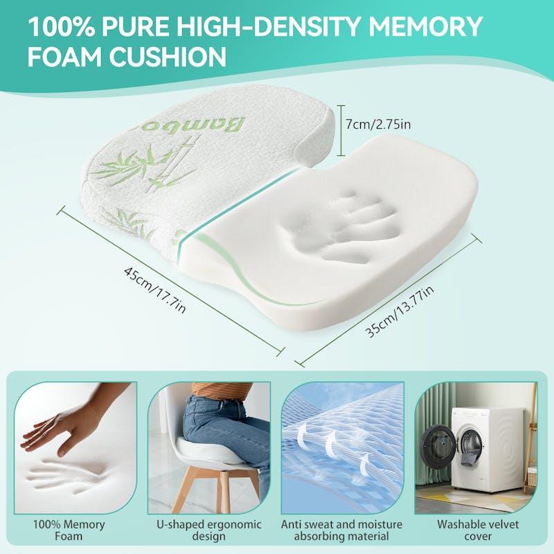 Living Today Memory Foam Lumbar Back Support Cushion Seat Set 1Unit