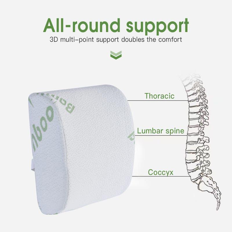 Living Today Memory Foam Lumbar Back Support Cushion Seat Set 1Unit