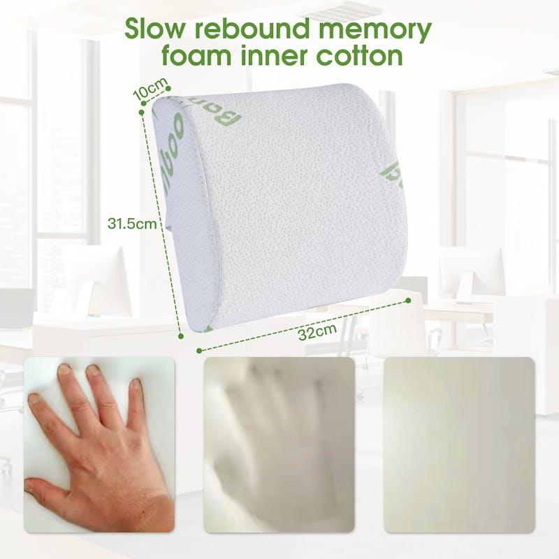 Living Today Memory Foam Lumbar Back Support Cushion Seat Set 1Unit