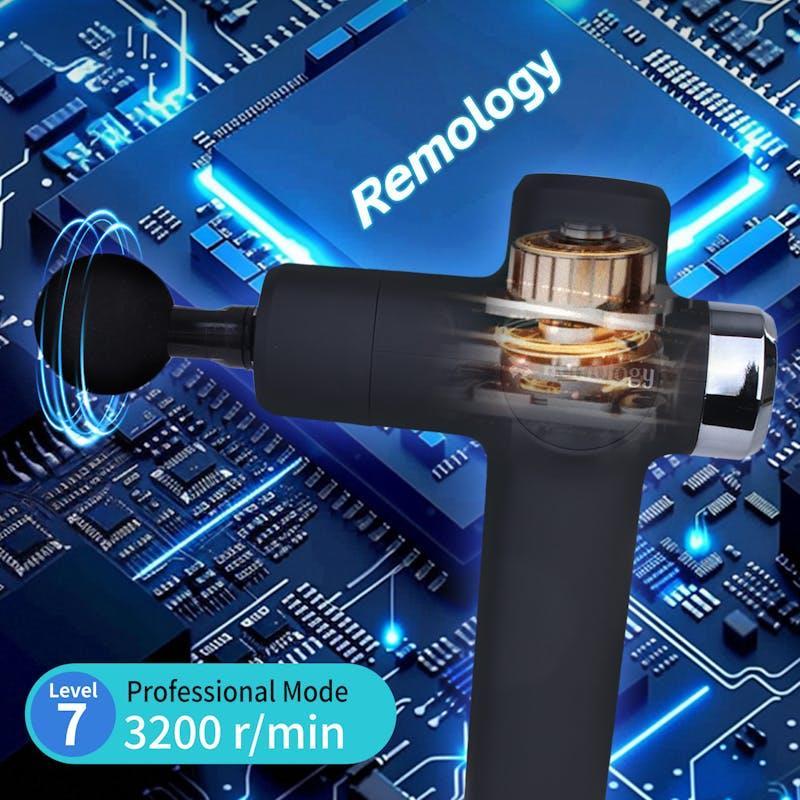 Remology Impact Therapy 7 Adaptive Speed USB-C Fascial Massage Device with 4 Heads 1Pack