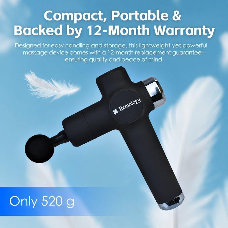 Remology Impact Therapy 7 Adaptive Speed USB-C Fascial Massage Device with 4 Heads 1Pack