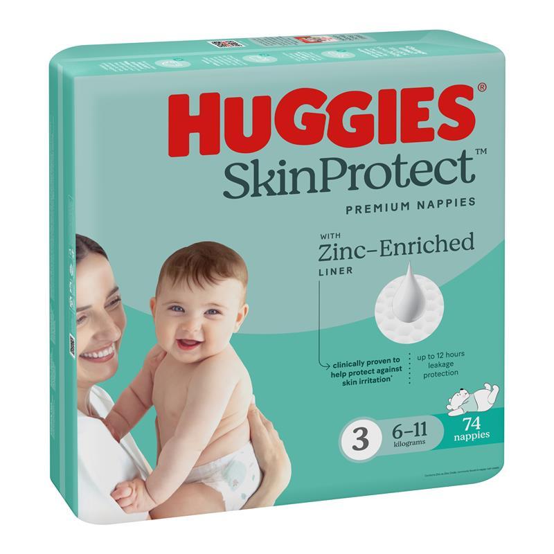 Huggies Skin Protect Nappies Size 3 (6-11 Kg)  74 Pack