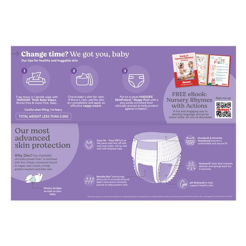 Huggies Skin Protect Nappies Size 4 (9-14 Kg)  58 Pack