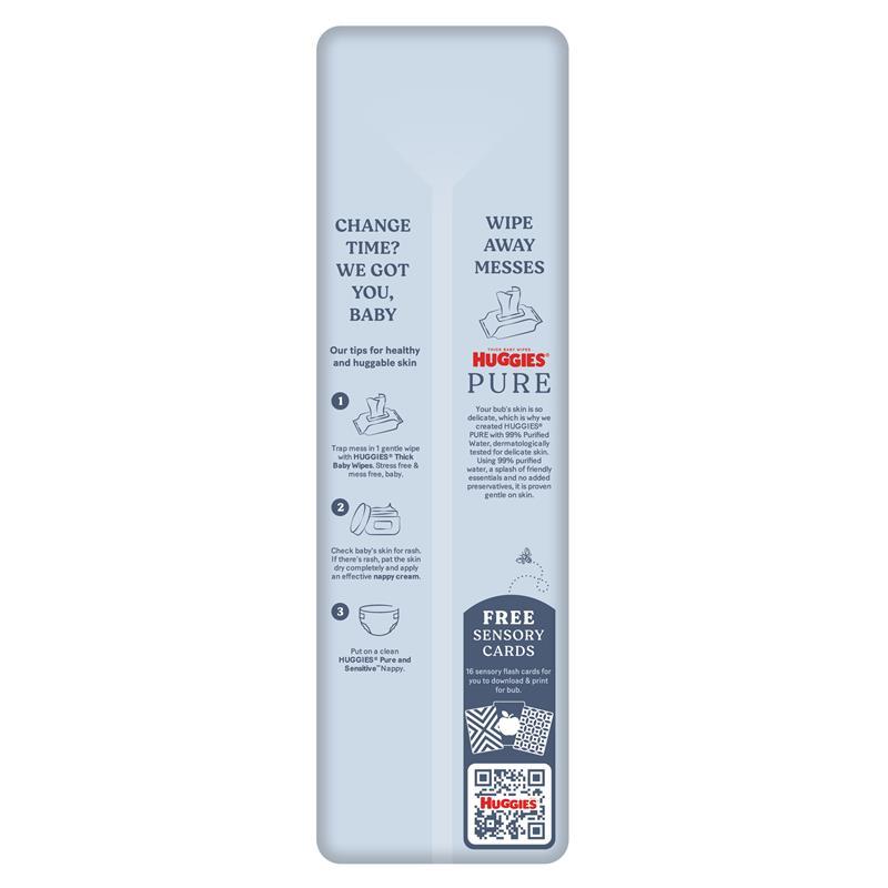 Huggies Pure and Sensitive Nappies Size 2 (4-8 Kg)  74 Pack