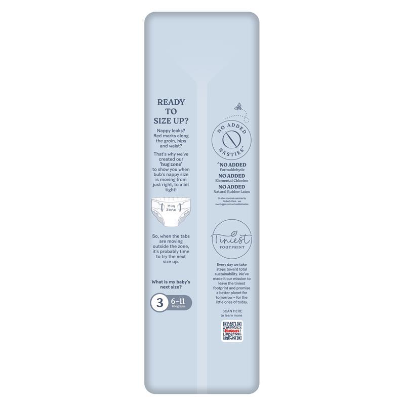 Huggies Pure and Sensitive Nappies Size 2 (4-8 Kg)  74 Pack