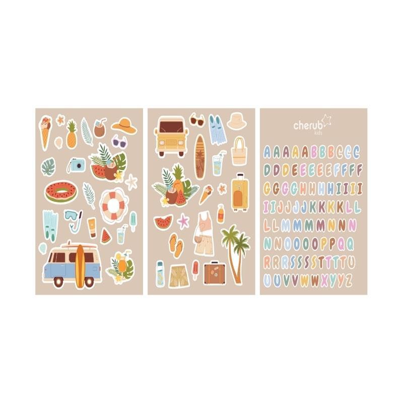 Cherub Baby Customisable Food Pouch Sticker Bundle Summer Vibes and Big Explorer Set