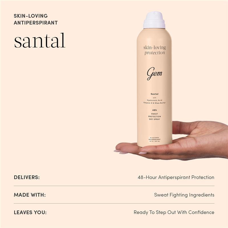 Gem Skin-Loving Antiperspirant Deodorant Aerosol Santal 207ml
