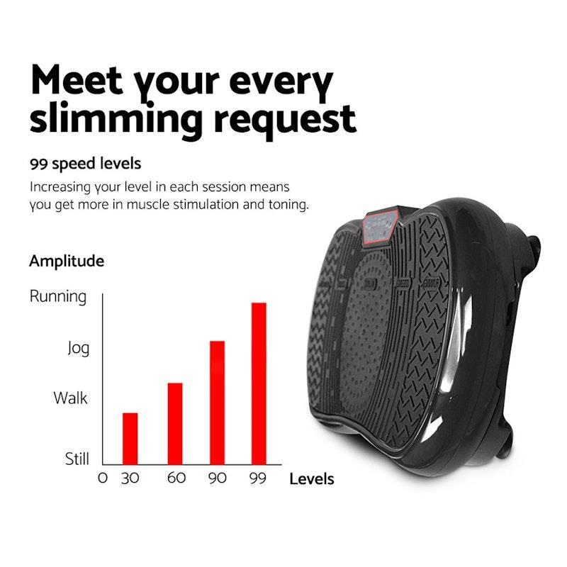 Everfit Vibration Machine Platform Vibrator Resistance Rope Black
