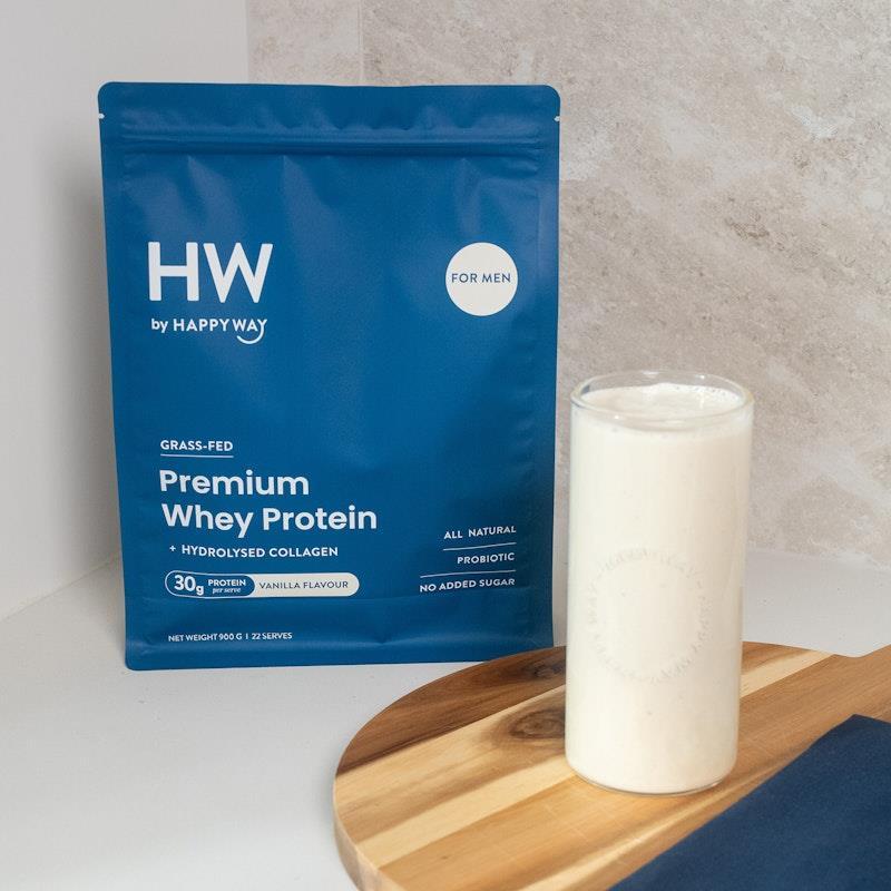 Happy Way Men's Vanilla Whey Protein Powder 900g
