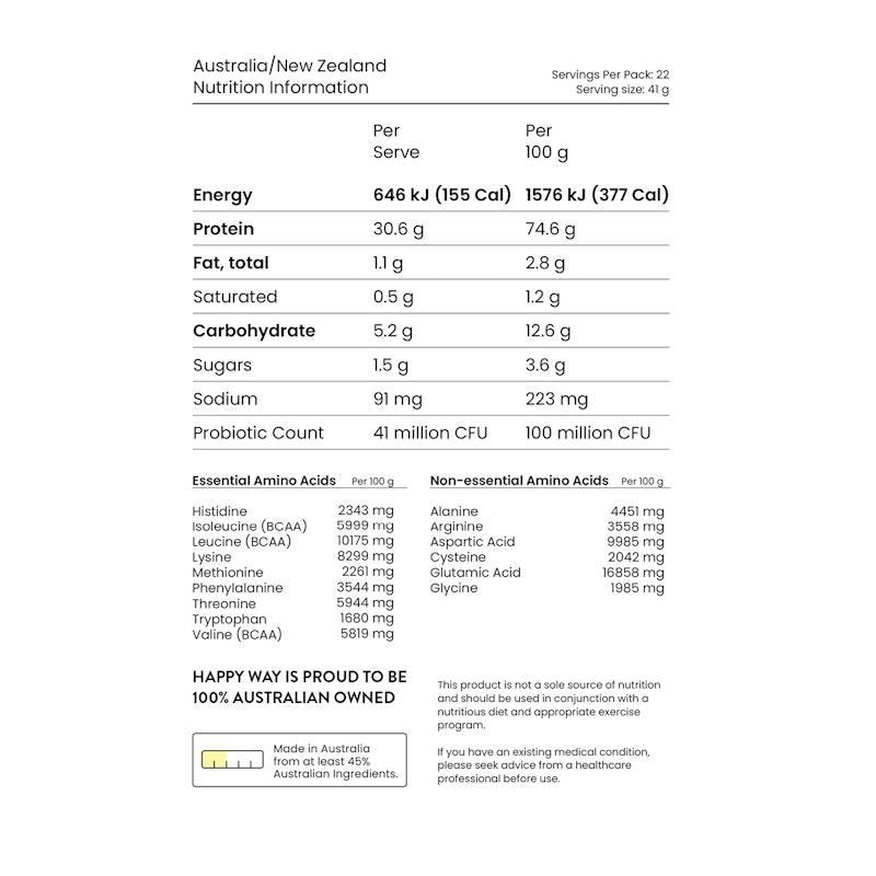 Happy Way Men's Vanilla Whey Protein Powder 900g