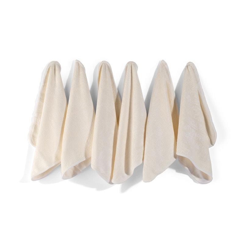 Zoe Sage Baby Wash Cloths Bamboo White 6Pack