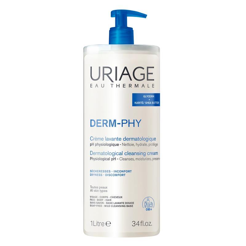 Uriage Eau Thermale Derm-Phy Creme Lavante Dermatological Cleansing Cream 1 Litre